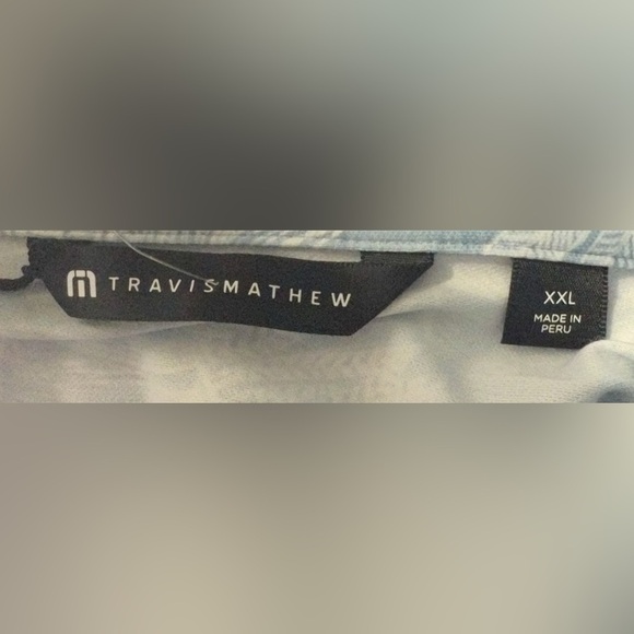 TravisMathew PGA Tour Blue White Tropical Polo XXL NWT - Picture 3 of 9